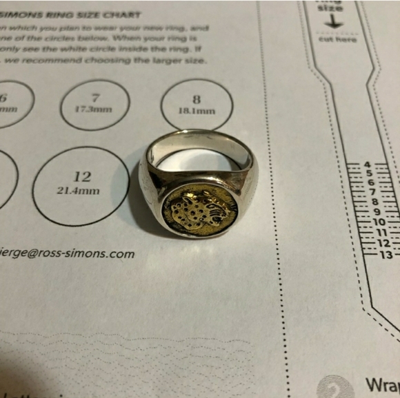 JEWELRYLAB Handmade Jaguar Ring 925 Sterling Silver Brass Emblem.EUC! - Picture 8 of 11